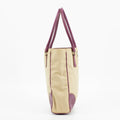 Prada Canvas x Leather Beige x Purple Tote Bag #1743 by Bolt Boutique