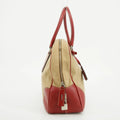 Prada Cinghiale Trimmed Canapa Handbag Beige / Red #2850 by Bolt Boutique