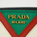 Prada City Calf Saffiano Esplanade Crossbody Bag Black Rosso #5269 by Bolt Boutique