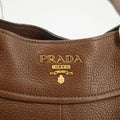 Prada Dark Brown Vitello Daino Handle Shoulder Bag #3575 by Bolt Boutique