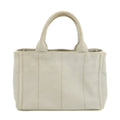 Prada Grey Canvas Canapa Logo 2Way Tote Bag Small #3595 by Bolt Boutique