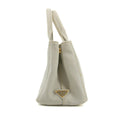 Prada Grey Canvas Canapa Logo 2Way Tote Bag Small #3595 by Bolt Boutique