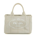 Prada Grey Canvas Canapa Logo 2Way Tote Bag Small #3595 by Bolt Boutique