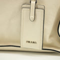 Prada Ivory Leather Mirror Tote Bag #2452 by Bolt Boutique