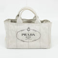 Prada Light Gray Canapa Denim 2WAY Tote Bag #1969 by Bolt Boutique