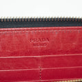 Prada Lips Applique Black Leather Zip Around Wallet #3955 by Bolt Boutique