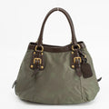 Prada Military Green Tessuto Jacquard Logo 2-Way Tote Bag #1768 by Bolt Boutique