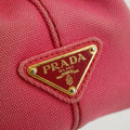 Prada Pink Canvas Canapa Logo 2Way Tote Bag Small #3600 by Bolt Boutique