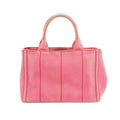 Prada Pink Canvas Canapa Logo 2Way Tote Bag Small #3600 by Bolt Boutique
