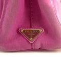 Prada Pink Canvas Canapa Small Logo 2Way Tote Bag #4664 by Bolt Boutique