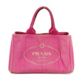 Prada Pink Canvas Medium Canapa Logo Tote #3229 by Bolt Boutique