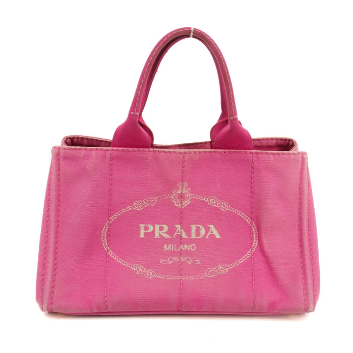 Prada Pink Canvas Medium Canapa Logo Tote #3229 by Bolt Boutique