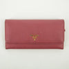 Prada Pink Saffiano Leather Long Wallet #2466