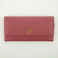 Prada Pink Saffiano Leather Long Wallet #2466 by Bolt Boutique