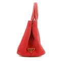 Prada Red Canvas Canapa Logo Tote Bag Small #3574 by Bolt Boutique