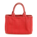 Prada Red Canvas Canapa Logo Tote Bag Small #3574 by Bolt Boutique