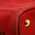 Prada Red Canvas Canapa Logo Tote Bag Small #3574 by Bolt Boutique