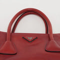 Prada Red Leather Glace Double Zip 2 Way Tote Bag #1941 by Bolt Boutique