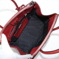 Prada Red Leather Glace Double Zip 2 Way Tote Bag #1941 by Bolt Boutique