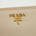 Prada Saffiano Leather Beige Zip Around Wallet #3230 by Bolt Boutique