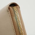 Prada Saffiano Leather Beige Zip Around Wallet #3230 by Bolt Boutique