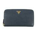 Prada Saffiano Leather Dark Blue Zip Around Wallet #5165 by Bolt Boutique
