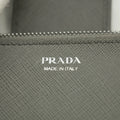 Prada Saffiano Leather Grey Metal Medium Wallet #3918 by Bolt Boutique