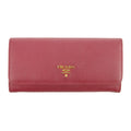 Prada Saffiano Leather Pink Continental Long Wallet #3808 by Bolt Boutique