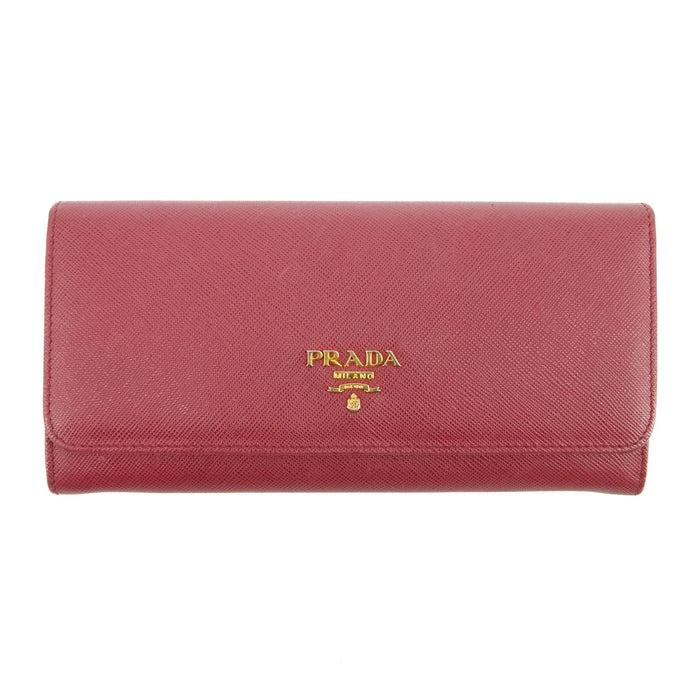 Prada Saffiano Leather Pink Continental Long Wallet #3808 by Bolt Boutique