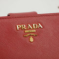 Prada Saffiano Lux Bifold Leather Hot Pink Zip Wallet #3085 by Bolt Boutique