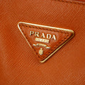 Prada Saffiano Vitello Orange Galleria 2Way Tote Bag #3231 by Bolt Boutique