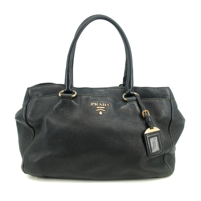 Prada Vitello Daino 2Way Black Shoulder Bag #3572 by Bolt Boutique