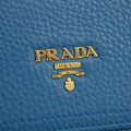 Prada Vitello Daino Blue Continental Flap Long Wallet #3823 by Bolt Boutique