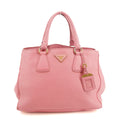 Prada Vitello Daino Leather Bauletto Pink Tote Bag #3596 by Bolt Boutique