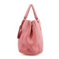 Prada Vitello Daino Leather Bauletto Pink Tote Bag #3596 by Bolt Boutique
