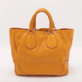 Prada Vitello Leather Braided Handle Yellow 2way Tote Bag #2344 by Bolt Boutique