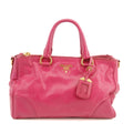 Prada Vitello Shine Pink Leather Bauletto 2Way Shoulder Bag #3543 by Bolt Boutique
