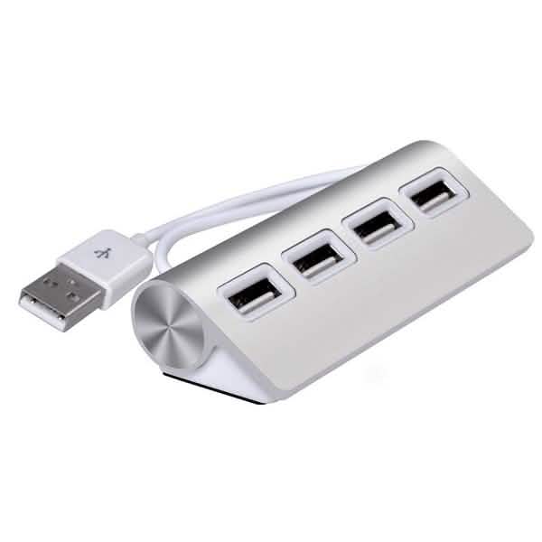 Premium 4 Port Aluminum USB Hub with 11-Inch Shielded Cable by DailySale