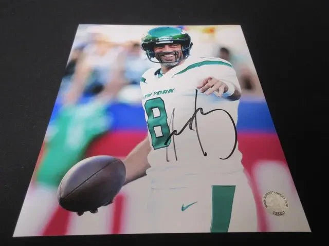 Aaron Rodgers Jets Signed 8x10 Photo (SSC COA) by Price Is Right Miami