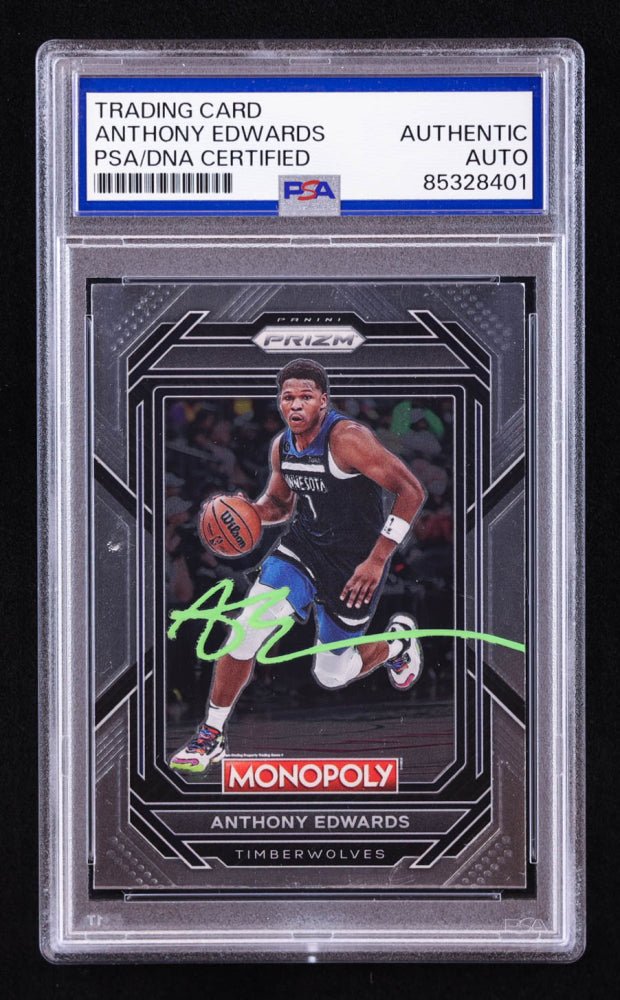 Anthony Edwards Signed 2022-23 Panini Prizm Monopoly #53 (PSA) by Price Is Right Miami