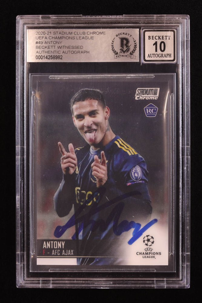 Antony Signed 2020-21 Stadium Club Chrome #49 RC (BGS 10) by Price Is Right Miami