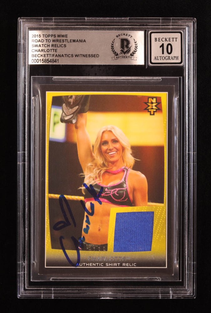 Charlotte Flair Signed 2015 Topps WWE Relic #NNO (BGS 10) by Price Is Right Miami