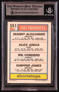 Chipper Jones Alexander Arias Signed 1992 Topps #551 (BGS) by Price Is Right Miami