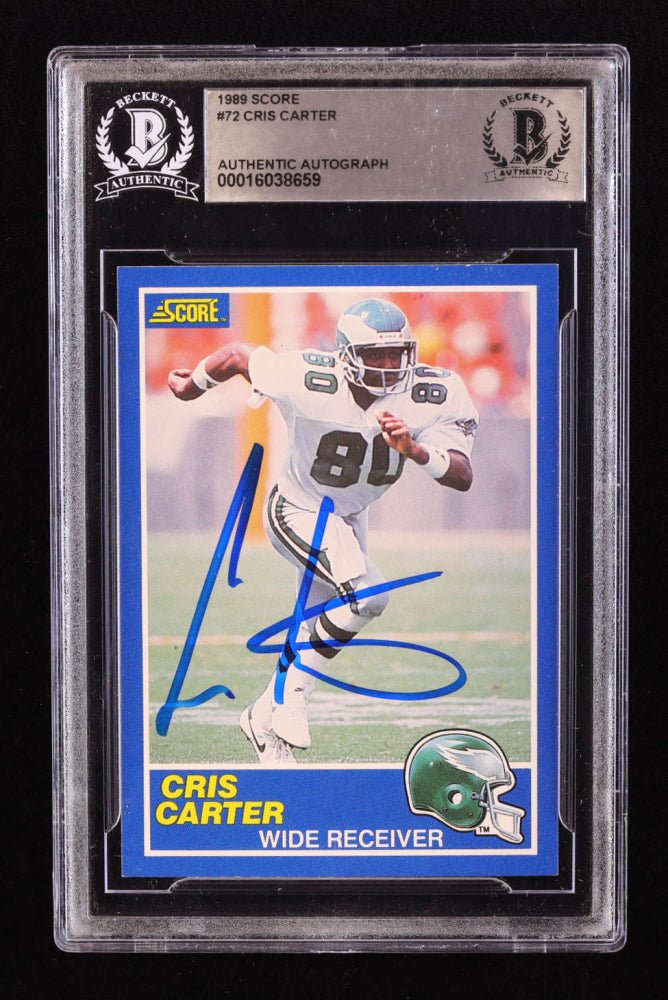 Cris Carter Signed 1989 Score #72 RC (BGS) by Price Is Right Miami