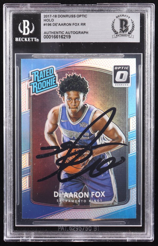 De'Aaron Fox Signed 2017-18 Donruss Optic Holo #196 RR RC (BGS) by Price Is Right Miami