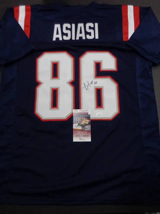 Devin Asiasi New England Patriots Autographed Custom Football Jersey JSA W coa by Price Is Right Miami