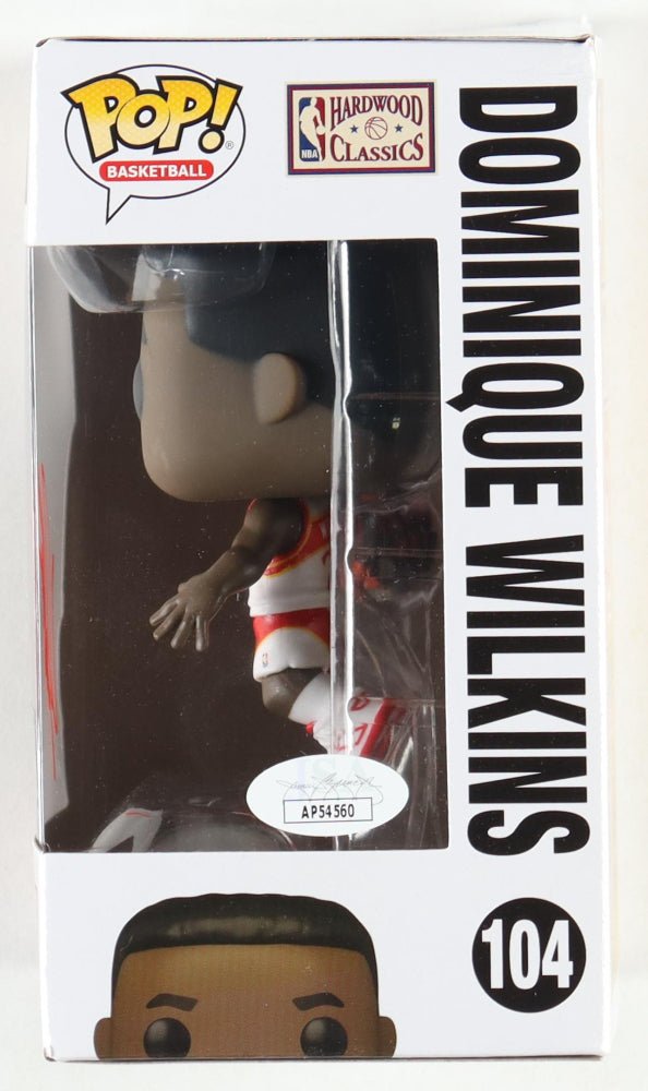 Dominique Wilkins Signed Hawks #104 Funko Pop! Vinyl Figure (JSA) by Price Is Right Miami