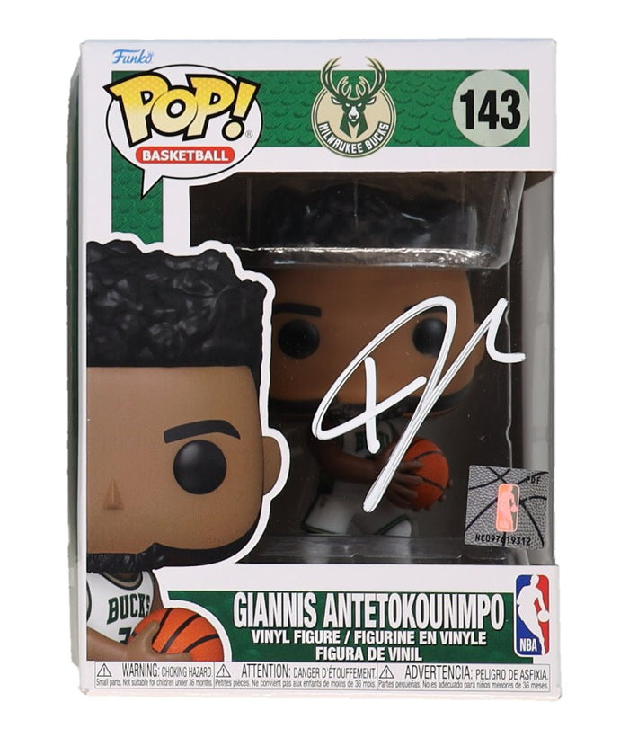 Giannis Antetokounmpo Signed Bucks #143 Funko Pop! Vinyl Figure (JSA) JSA Witnessed by Price Is Right Miami