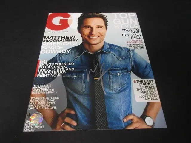 Matthew McConaughey Signed GQ 8x10 Photo (COA) by Price Is Right Miami