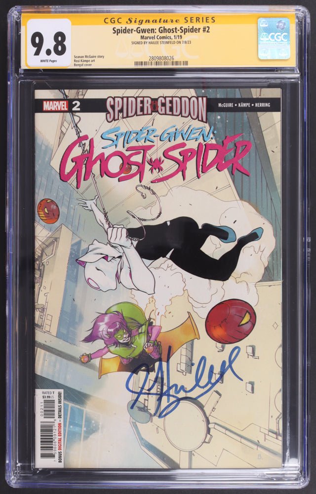 Hailee Steinfeld Signed Spider-Gwen #2 Comic (CGC 9.8) by Price Is Right Miami